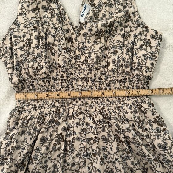 NWT Old Navy Waist-Defined Floral Sleeveless Tie Back Smocked Maxi Dress Medium - Picture 12 of 13